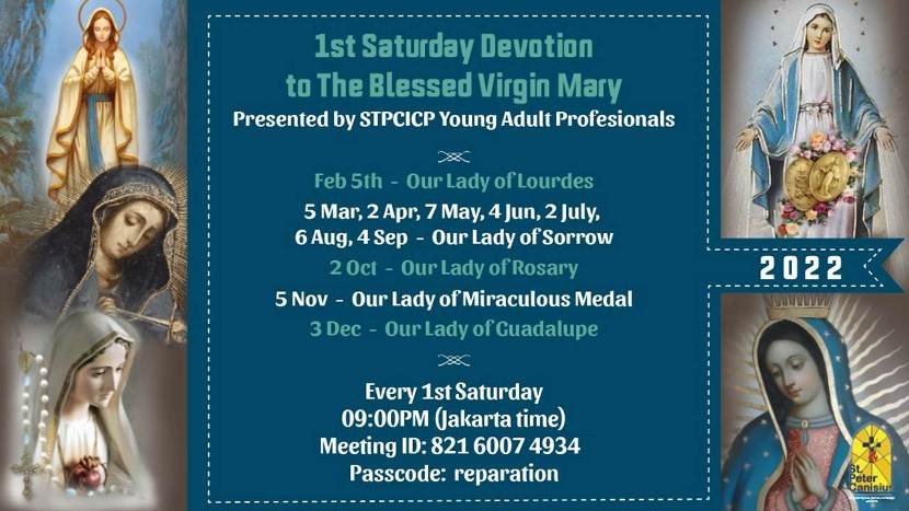 1st Saturday Devotion to Blessed Virgin Mary