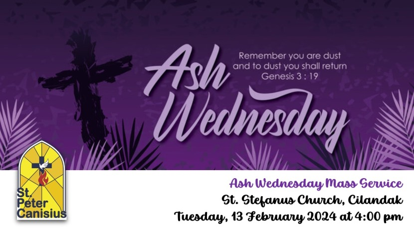Ash Wednesday - Tue 13 february 2024 4:00PM