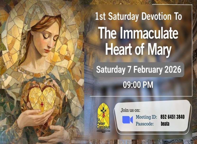1st Saturday Devotion to The Immaculate Heart of Mary - Sat 7th February 2026 9PM